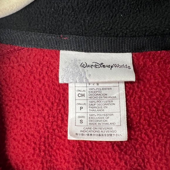 Vintage Walt Disney World Red Fleece Jacket Mickey Mouse 1971 - Picture 4 of 4